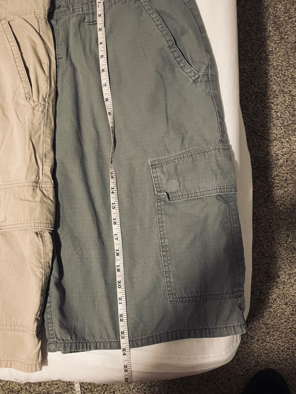 Men's LRG Cargo Shorts - Gray/Olive Green Size 40